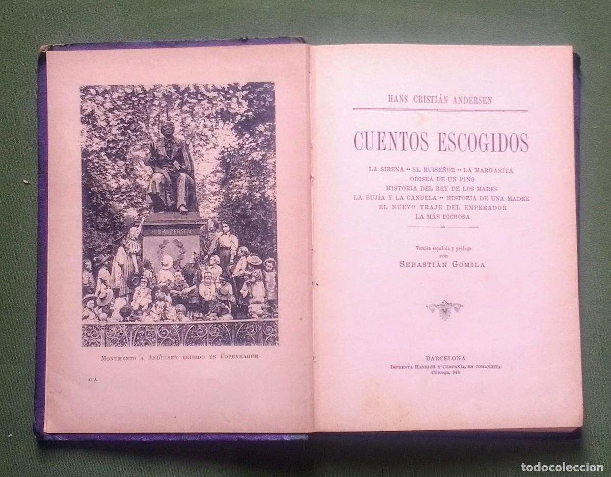 Libros de segunda mano: CUENTOS ESCOGIDOS DE ANDERSEN - 1913? - BUSCAD&Iacute;SIMO EJEMPLAR. - Foto 2