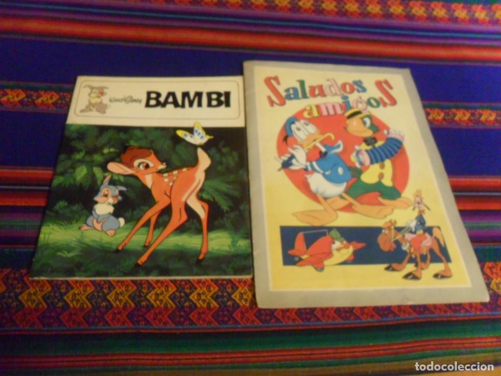 Libros de segunda mano: SALUDOS AMIGOS 34X24 CMS Y BAMBI COLECCI&Oacute;N CUENTOS WALT DISNEY SUSAETA 1972. R&Uacute;STICA.