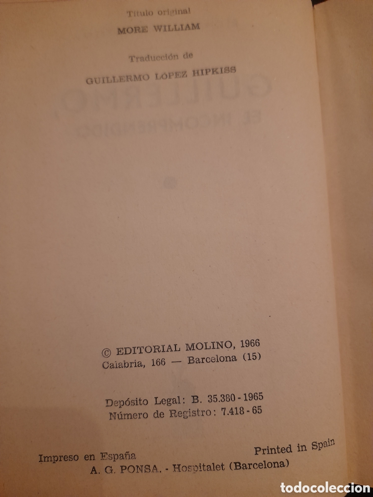 Libros de segunda mano: Libro Guillermo el Incomprendido, Editorial Molino de 1966 - Foto 4