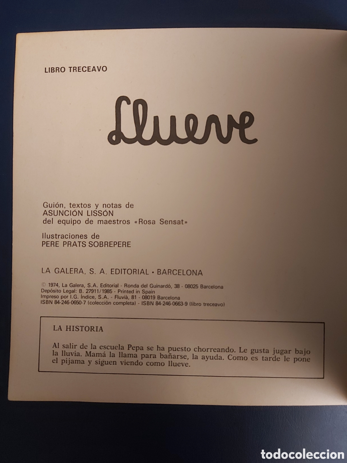 Libros de segunda mano: LLUEVE $ ASUNCI&Oacute;N LISS&Oacute;N $ LA GALERA $ 1974 - Foto 2