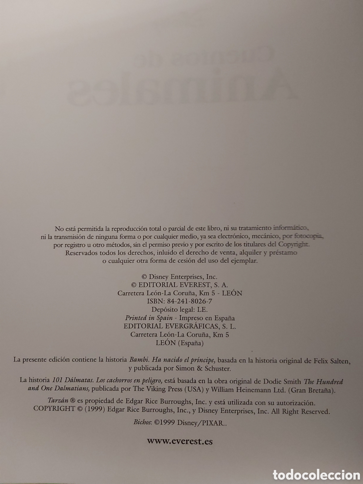Libros de segunda mano: CUENTOS DE ANIMALES $ DISNEY $ EVEREST $ 1999 - Foto 4