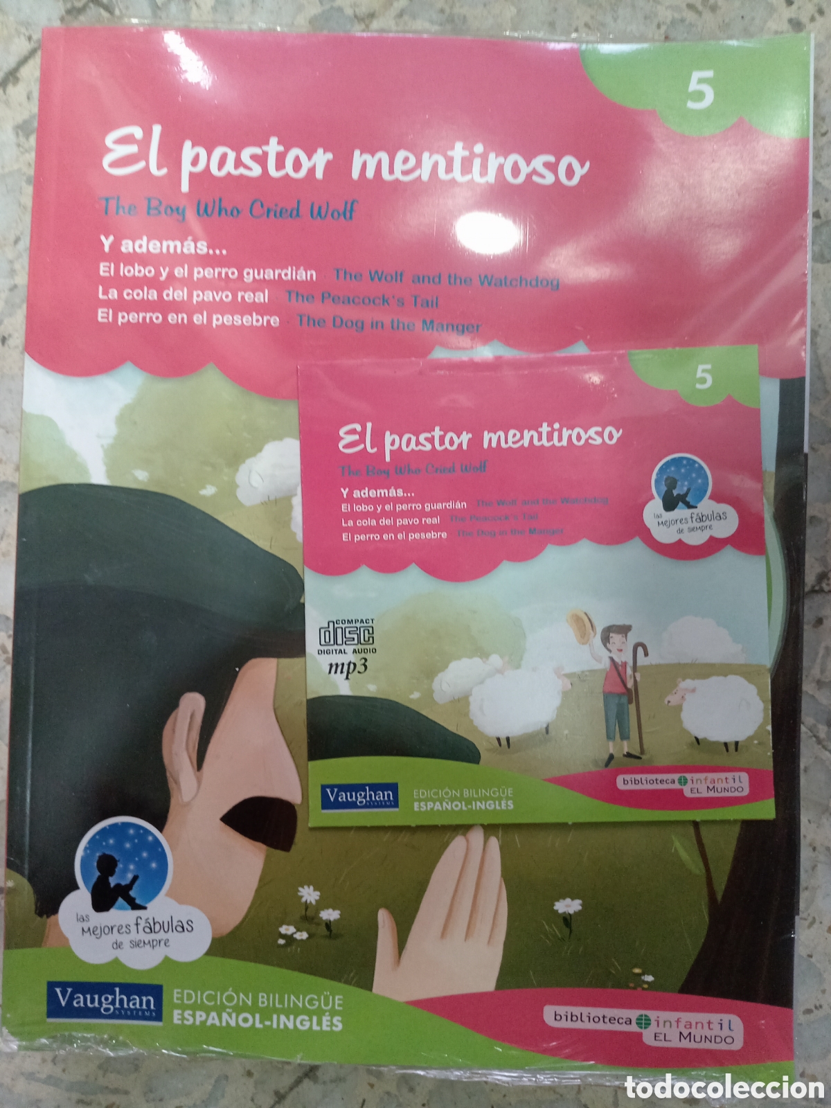 Libros de segunda mano: CUENTO Y CD EL PASTOR MENTIROSO N&ordm; 5 NUEVO PRECINTADO BILINGUE VAUGHAN - Foto 1