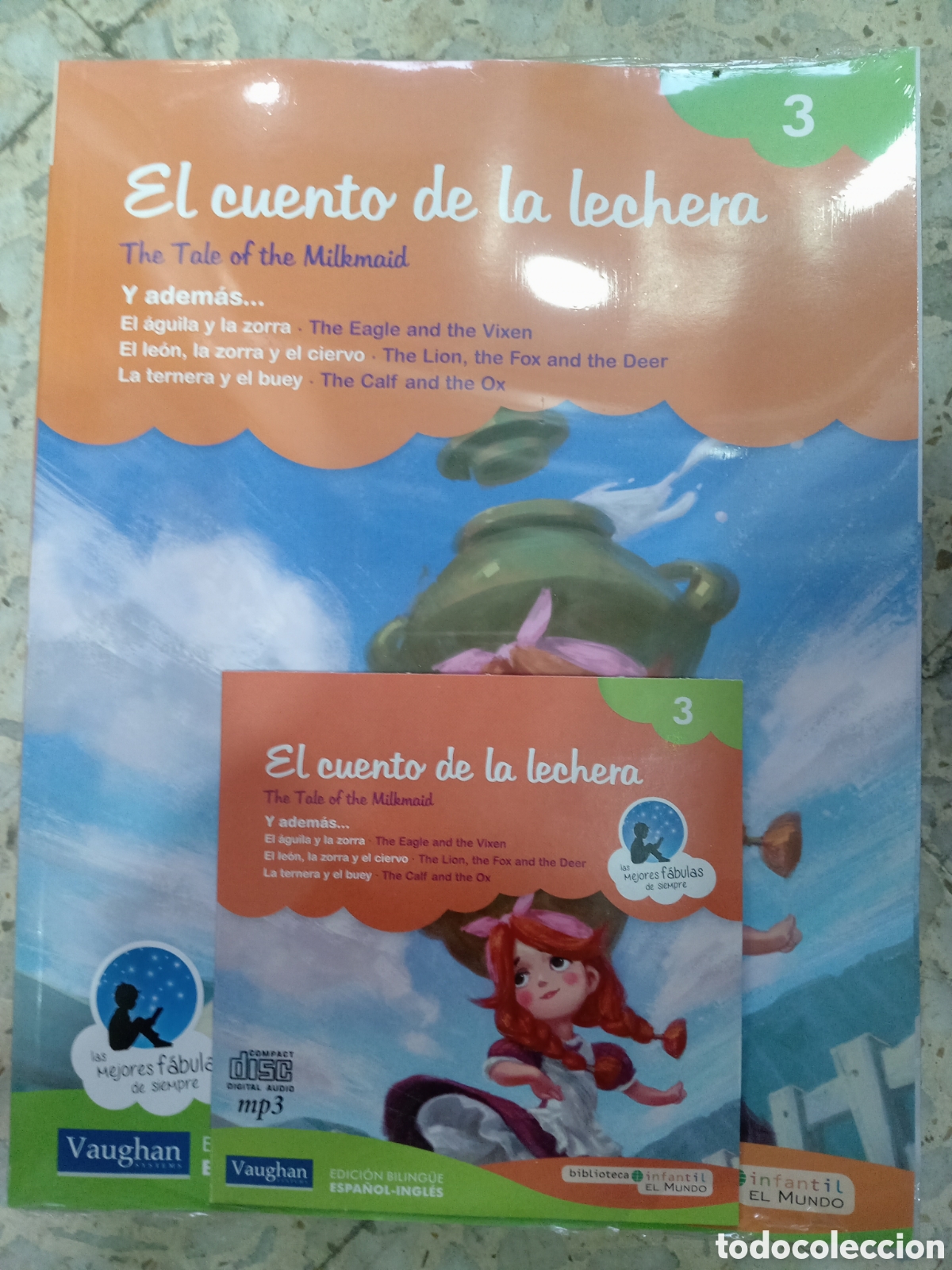 Libros de segunda mano: CUENTO Y CD EL CUENTO DE LA LECHERA N&ordm; 3 NUEVO PRECINTADO BILINGUE VAUGHAN - Foto 1