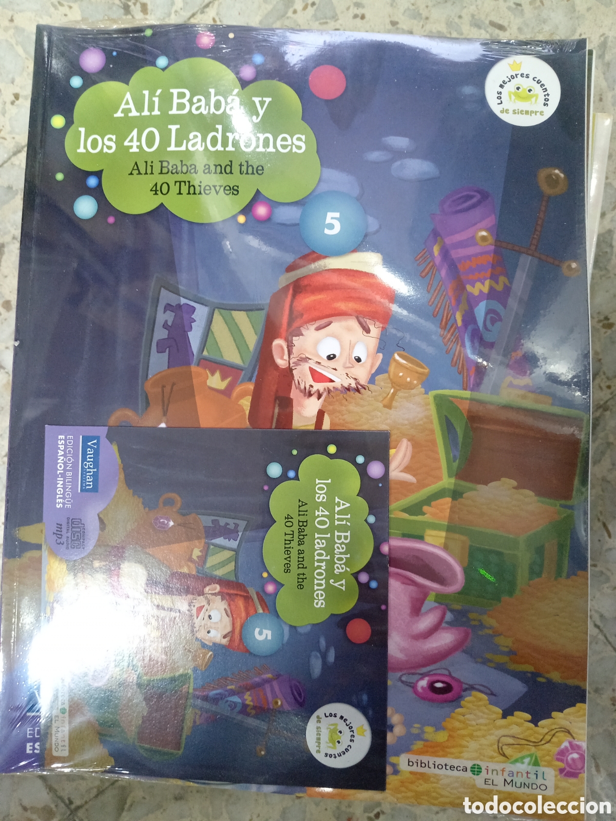 Libros de segunda mano: CUENTO Y CD ALI BABA Y LOS 40 LADRONES N&ordm; 5 NUEVO PRECINTADO BILINGUE VAUGHAN - Foto 1