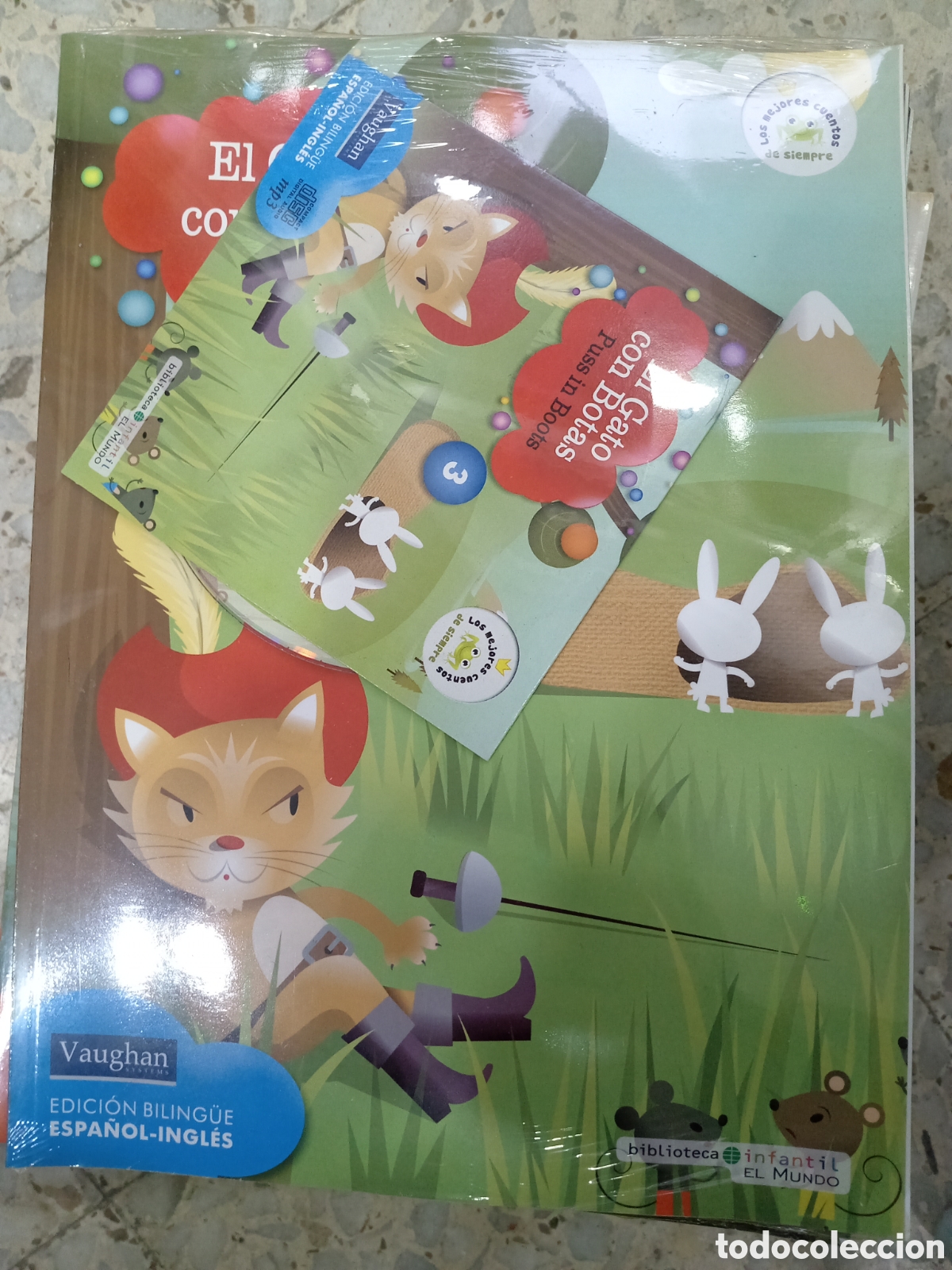 Libros de segunda mano: CUENTO Y CD EL GATO CON BOTAS N&ordm; 3 NUEVO PRECINTADO BILINGUE VAUGHAN - Foto 1