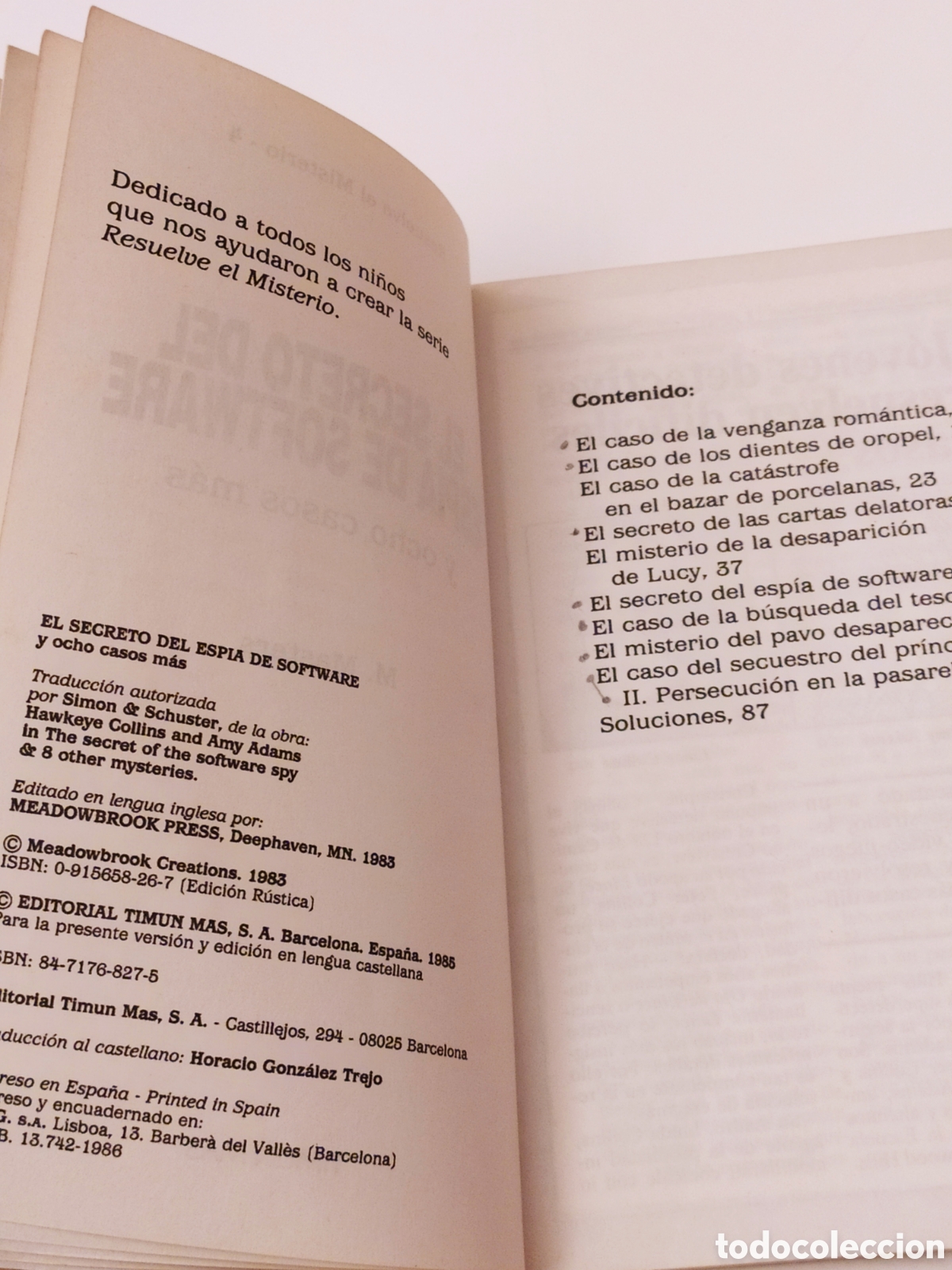 Libros de segunda mano: EL SECRETO DEL ESPIA DE SOFTWARE - M. MASTER - ED. TIMUN MAS 1985 - Foto 6