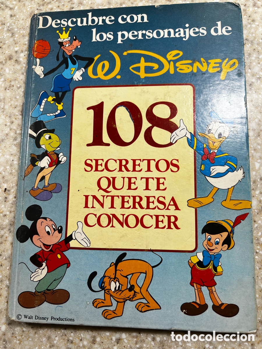Libros de segunda mano: Descubre con los personajes de W. Disney 108 SECRETOS QUE TE INTERESA CONOCER FALTAN 168 CROMOS
