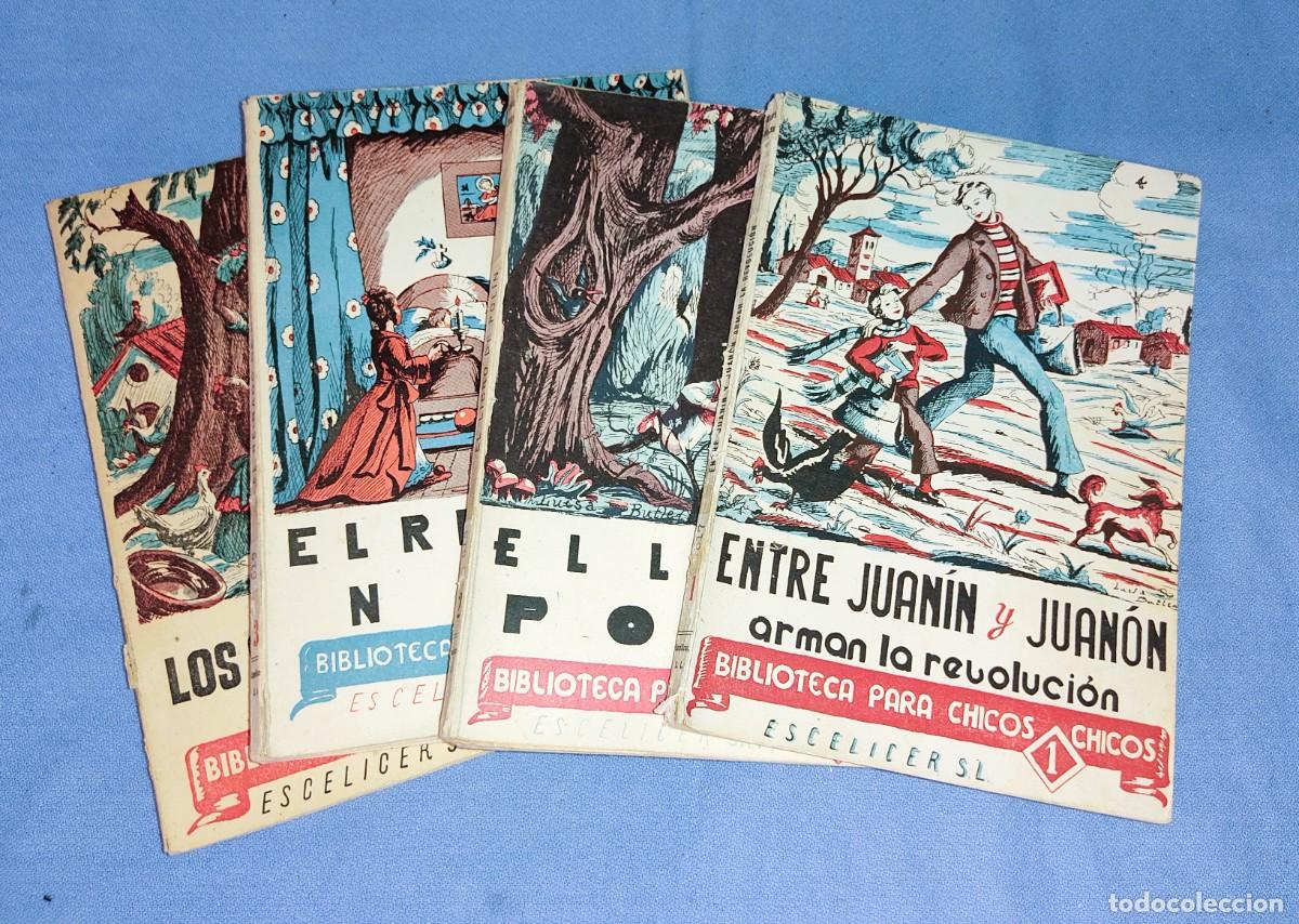 Libros de segunda mano: LOTE DE 4 VOLUMENES BIBLIOTECA PARA CHICOS CHICAS ESCELICER S.L. A&Ntilde;OS 40 VER TITULOS