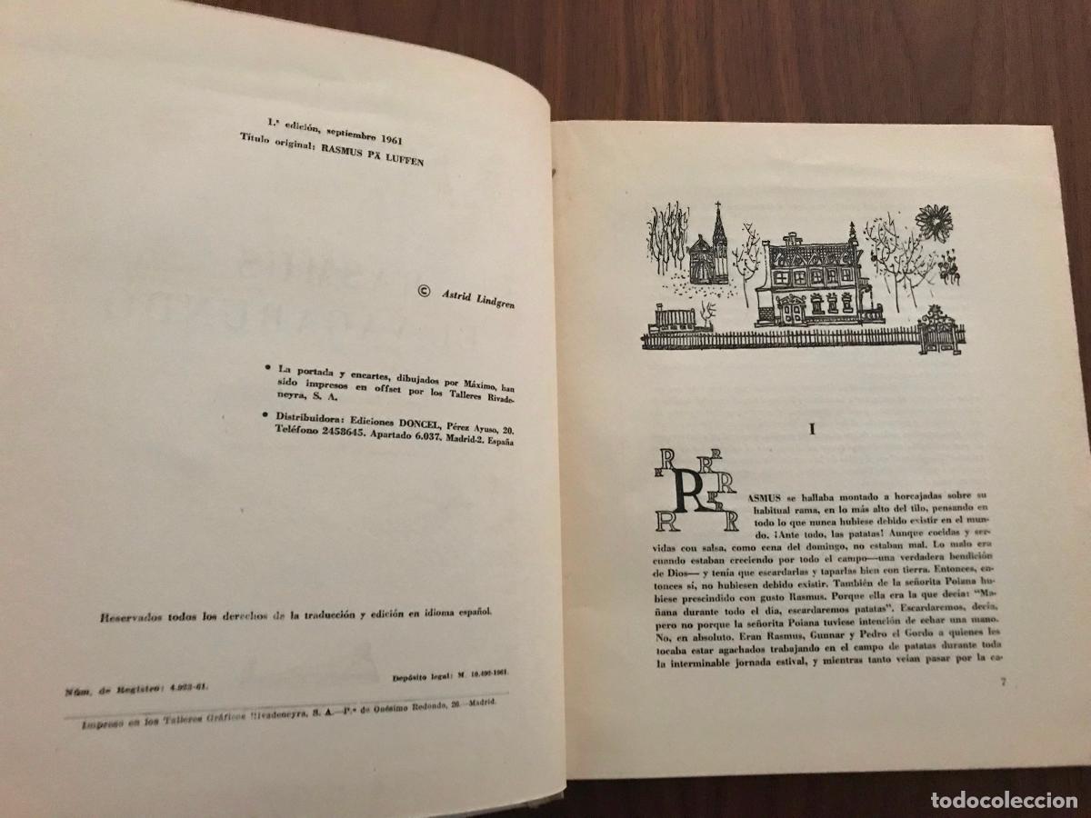 Libros de segunda mano: RASMUS Y EL VAGABUNDO , DIBUJOS DE M&Aacute;XIMO , 1 &ordf; EDICI&Oacute;N 1961 , EDITORIAL DONCEL - Foto 2