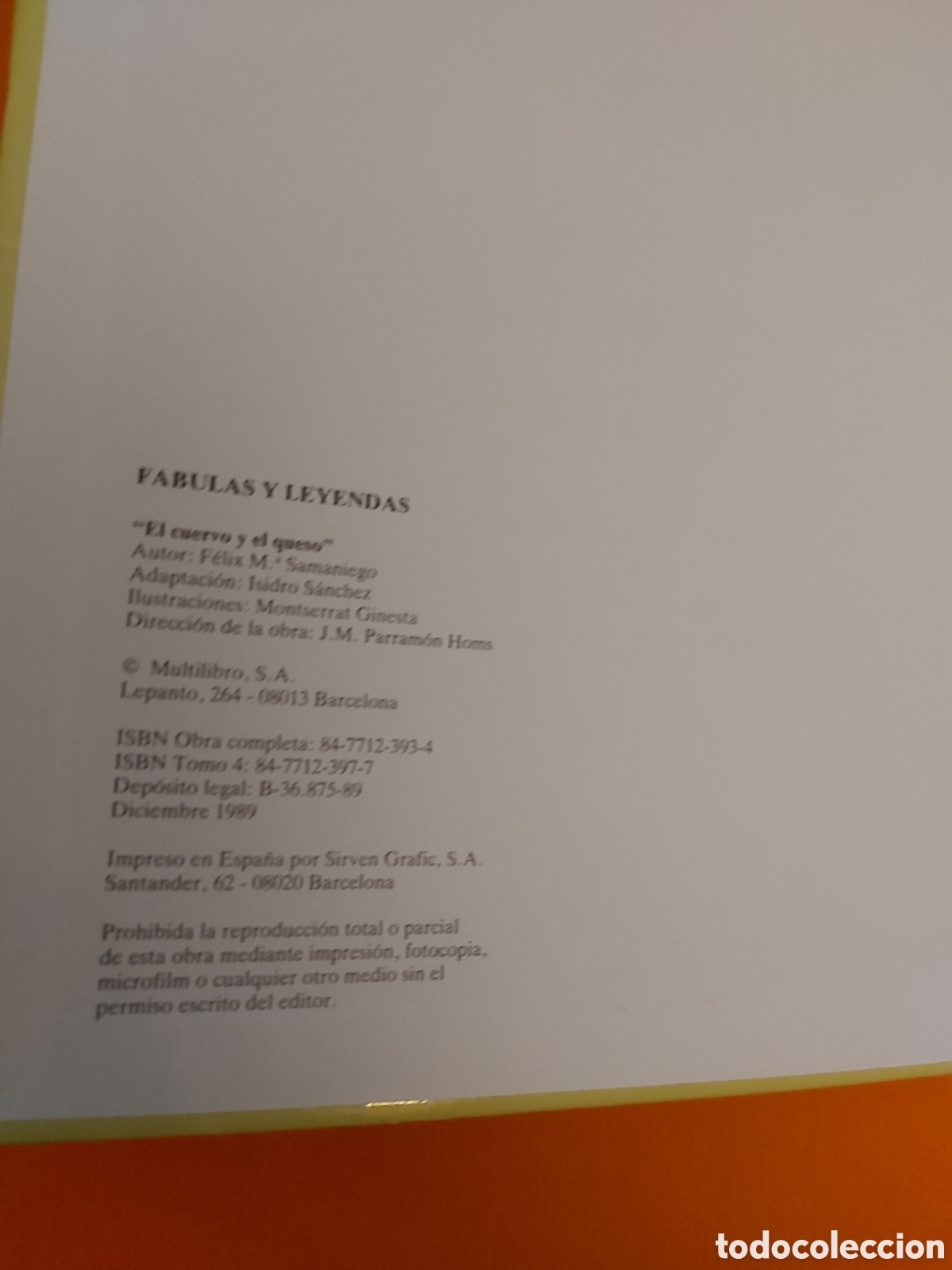 Libros de segunda mano: FABULAS Y LEYENDAS / EL CUERVO Y EL QUESO # MULTILIBRO 1989 - Foto 2