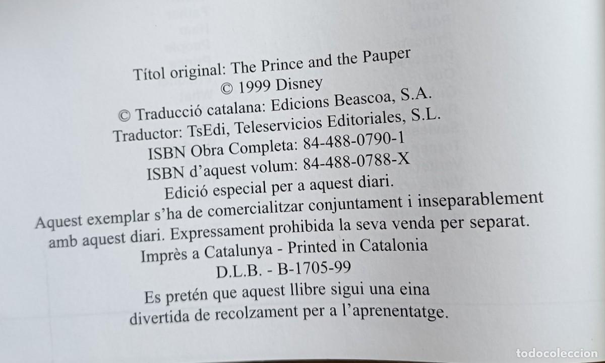 Libros de segunda mano: Cuento, comic Disney en catalan Mickey, el princep captaire - Foto 2