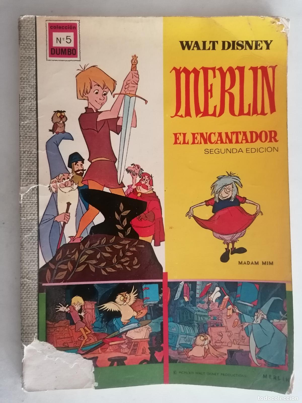 Libros de segunda mano: WALT DISNEY, MERLIN EL ENCANTADOR, COLECCION DUMBO N&ordm; 5, SEGUNDA EDICION