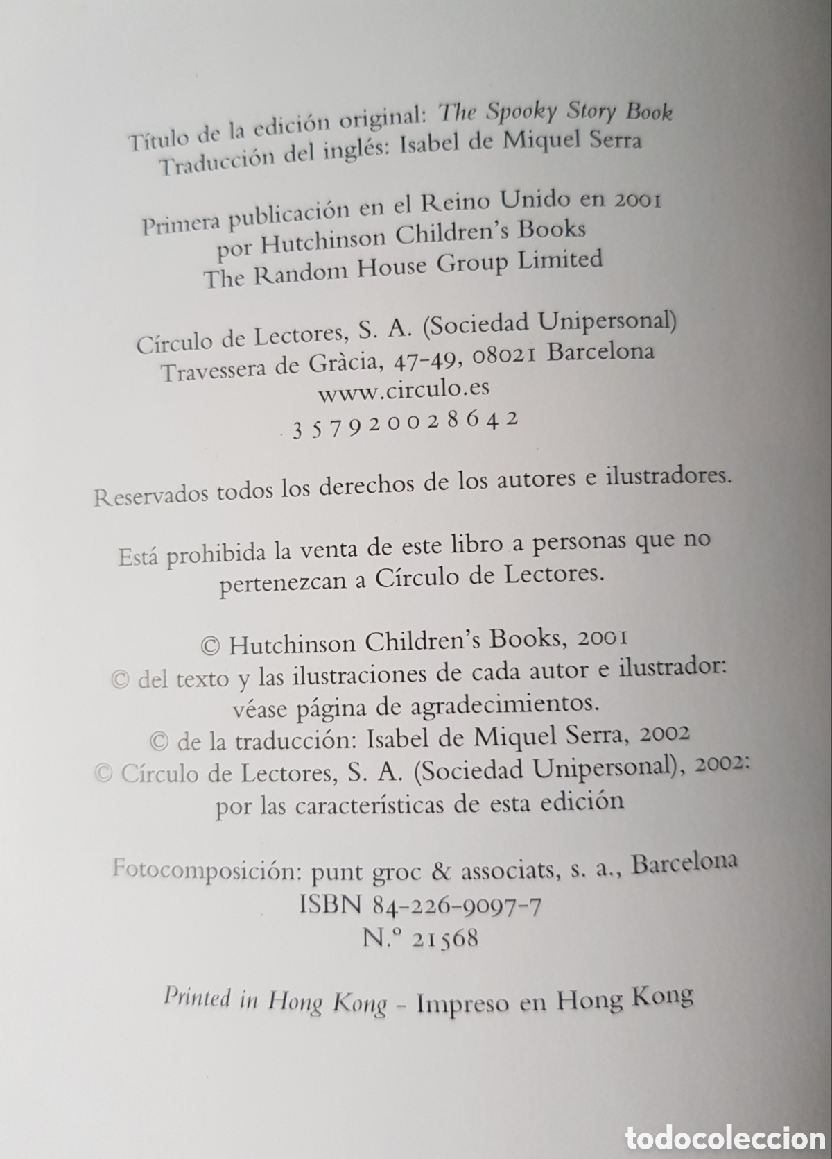 Libros de segunda mano: El libro de los cuentos de miedo. C&iacute;rculo de lectores, S.A. 2002 - Foto 6