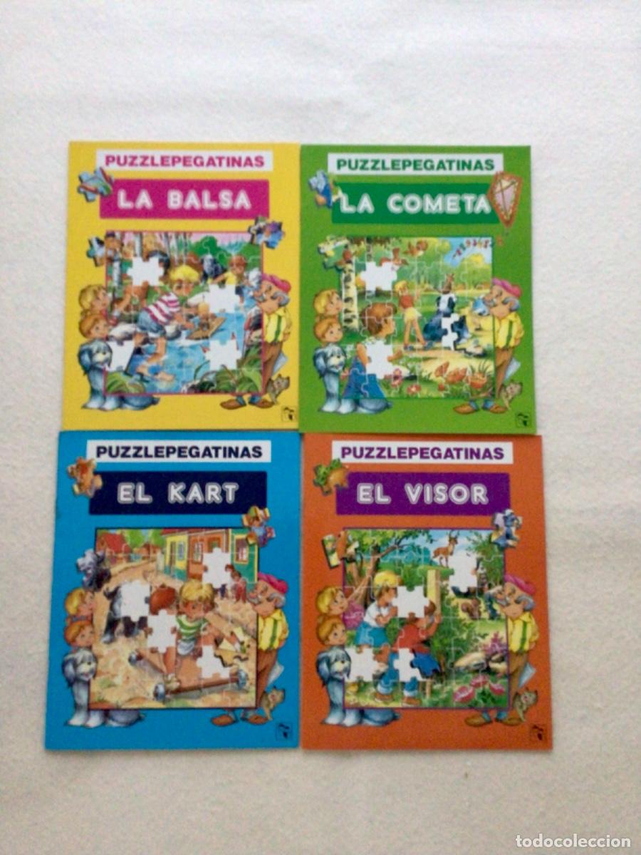 Libri di seconda mano: Coleccion completa 4 Cuentos con un puzzle de pegatinas salda&ntilde;a, la balsa, el visor, el kart, cometa