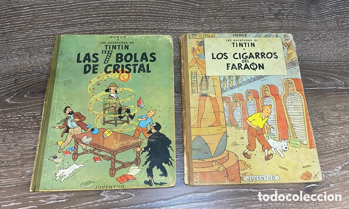 Libros de segunda mano: Tintin &ldquo;Los Cigarros del Faraon&rdquo; y &ldquo;Las 7 Bolas de Cristal&rdquo; segunda edicion