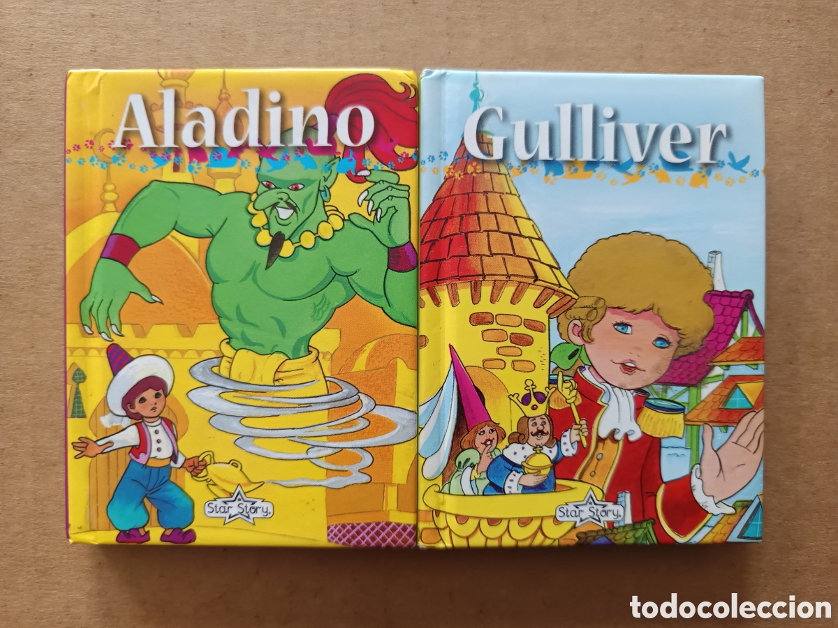 Libros de segunda mano: Lote Miniescogidos con Animales/Star Story, por Juan L&oacute;pez Ram&oacute;n (Susaeta) T&iacute;tulos: Aladino/Gulliver