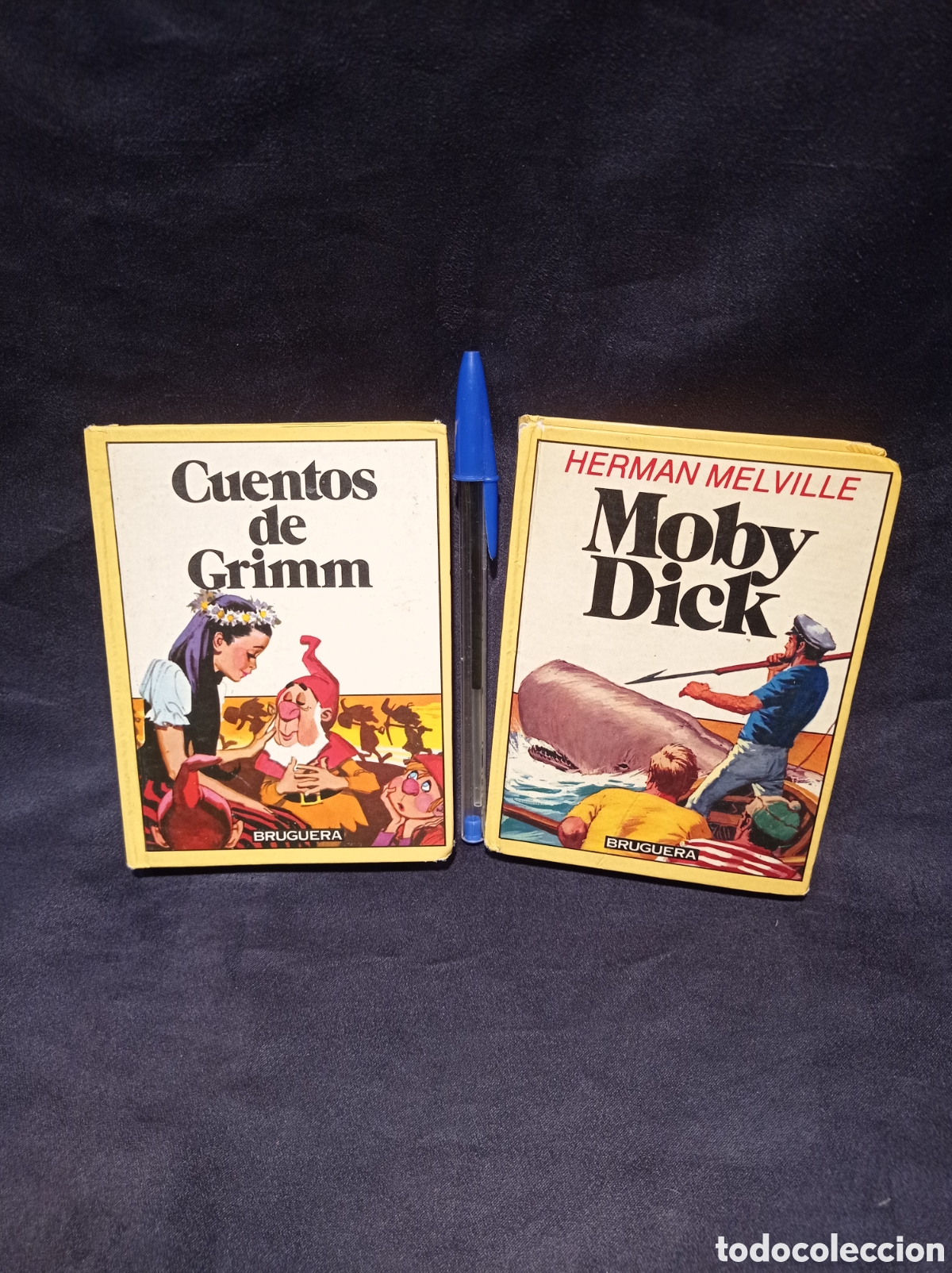 Libros de segunda mano: DOS MINI LIBROS BRUGUERA: MOBY DICK Y CUENTOS DE GRIMN 1983 - Foto 1
