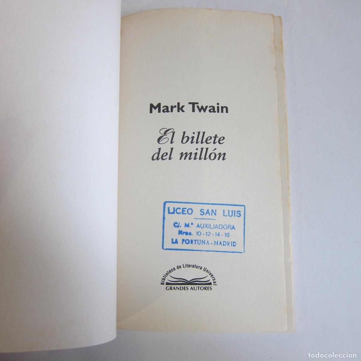 Libros de segunda mano: EL BILLETE DEL MILL&Oacute;N - MARK TWAIN (BIBLIOTEX) CUENTO - Foto 6