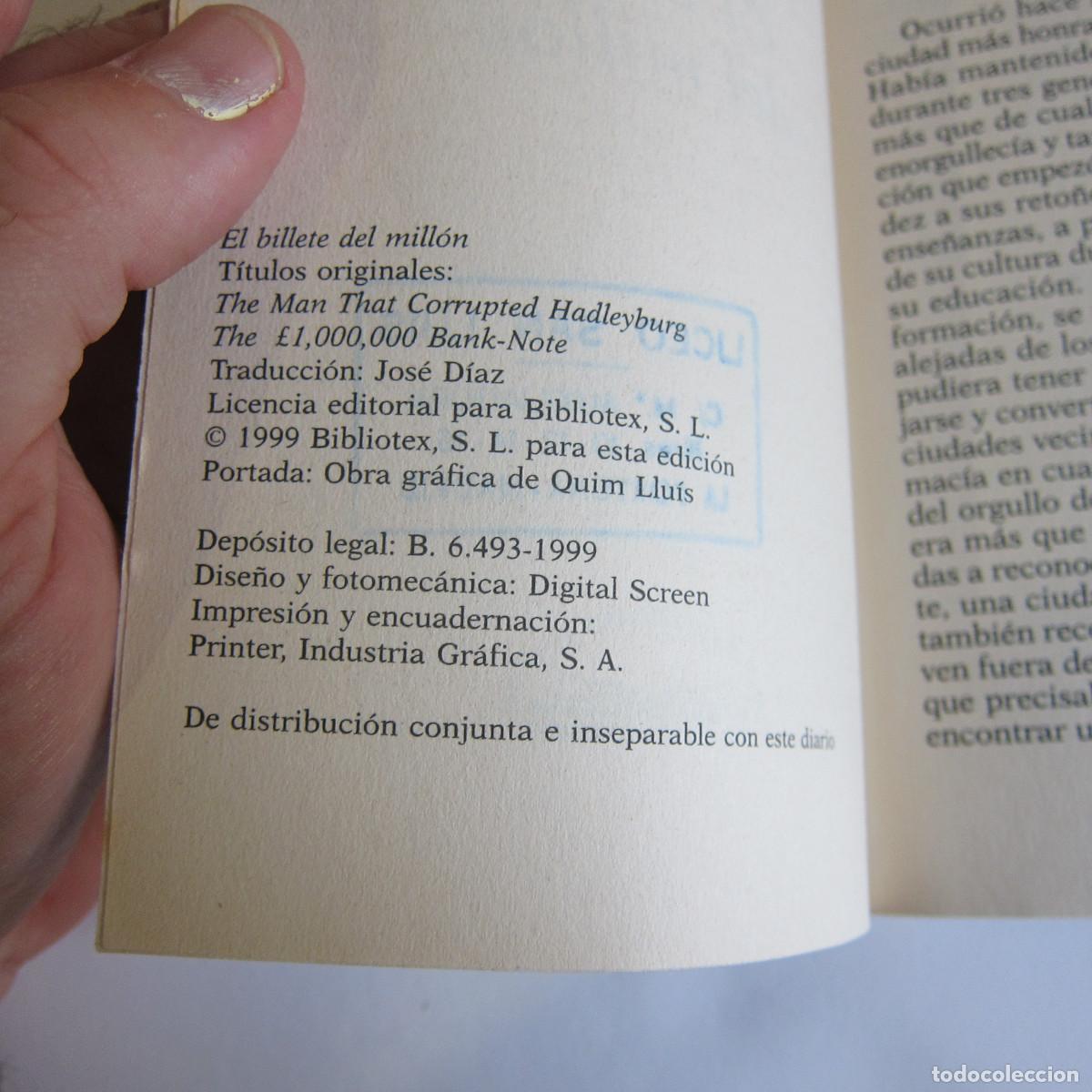 Libros de segunda mano: EL BILLETE DEL MILL&Oacute;N - MARK TWAIN (BIBLIOTEX) CUENTO - Foto 7