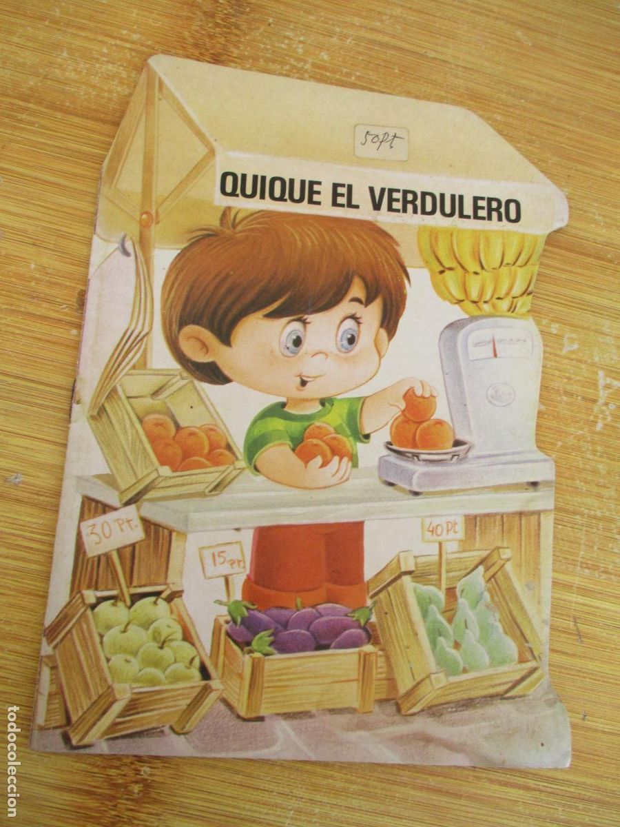 Libros de segunda mano: TROQUELADOS MIS TIENDAS, N&ordm;. 1- QUIQUE EL VERDULERO-BRUGUERA- 1&ordf;., EDC., 1983