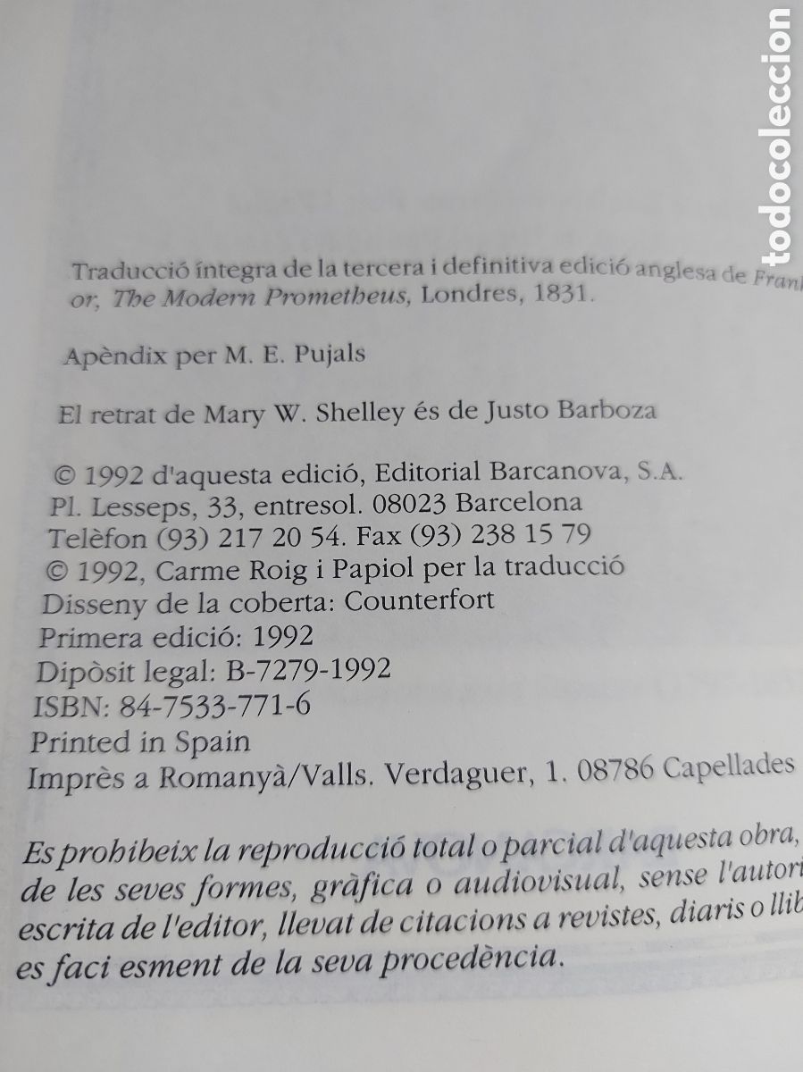 Libros de segunda mano: FRANKESTEIN a&ntilde;o 1992 - Foto 2
