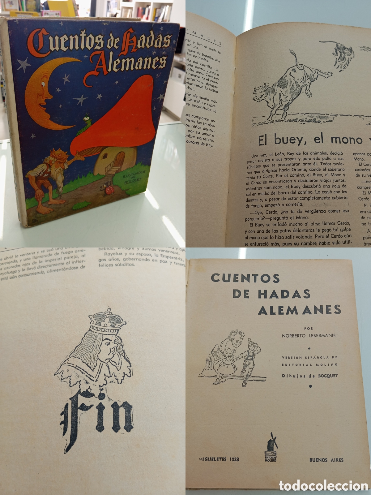 Libros de segunda mano: CUENTOS DE HADAS ALEMANES NORBERTO LEBERMANN MOLINO 1942 ILUSTRACIONES DE BOCQUET PRIMERA EDICION