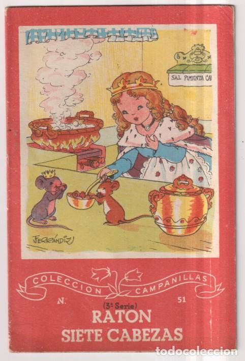 Libros de segunda mano: Rat&oacute;n siete cabezas. (18x12 cm.) Colecci&oacute;n campanillas n&ordm; 51 3&ordf; serie, Dibujos: Ferr&aacute;ndiz. Editorial