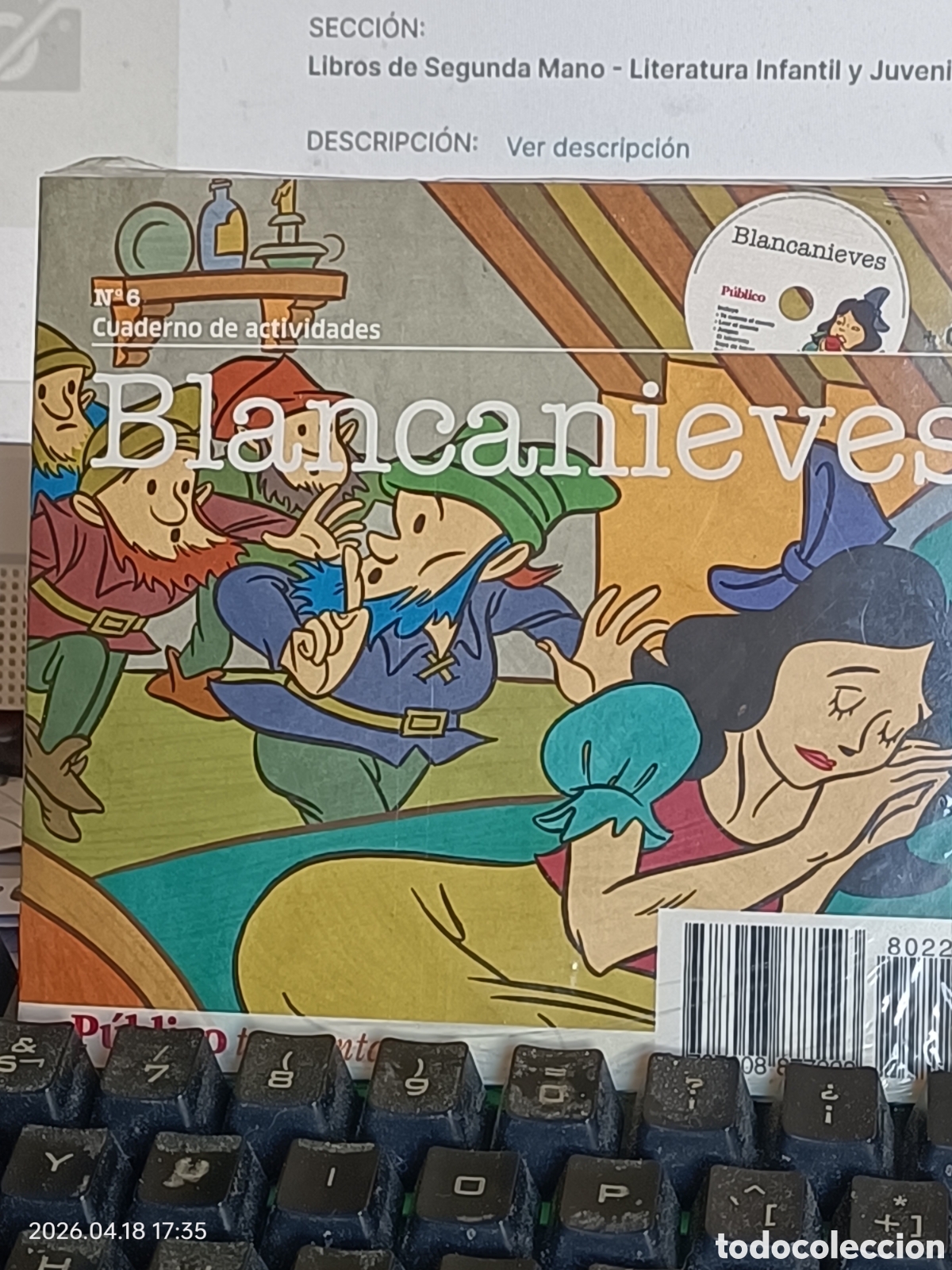 Libros de segunda mano: P&Uacute;BLICO TE CUENTA. N&ordm; 6: blancanieves. Cuaderno de actividades + CD precintado