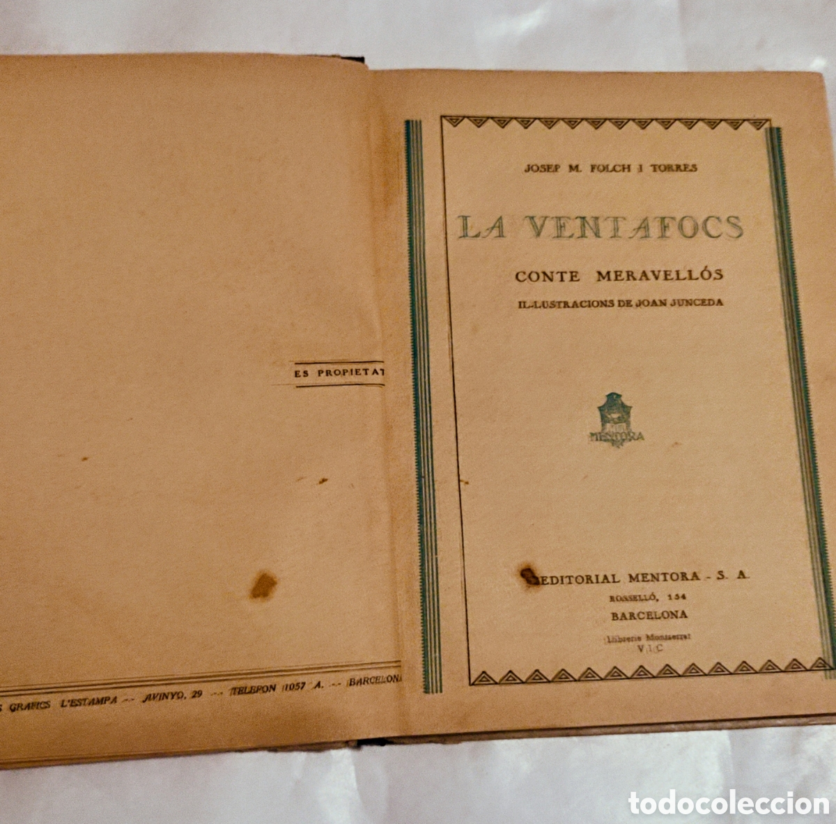 Libros de segunda mano: Libro La Ventafocs. JOSE M*FOLCH I TORRES - Foto 2
