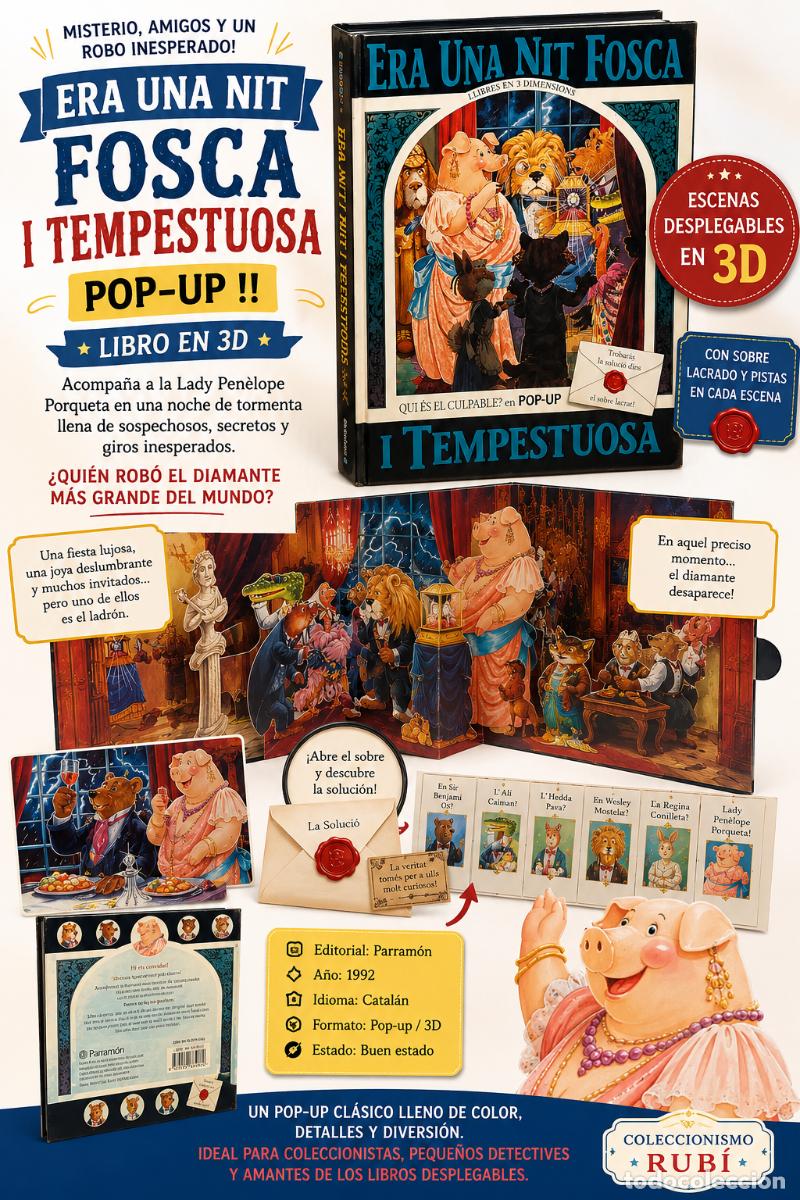 Libros de segunda mano: POP-UP !! ERA UNA NIT FOSCA I TEMPESTUOSA / LIBRO EN 3D / PARRAMON-1992 / BUEN ESTADO