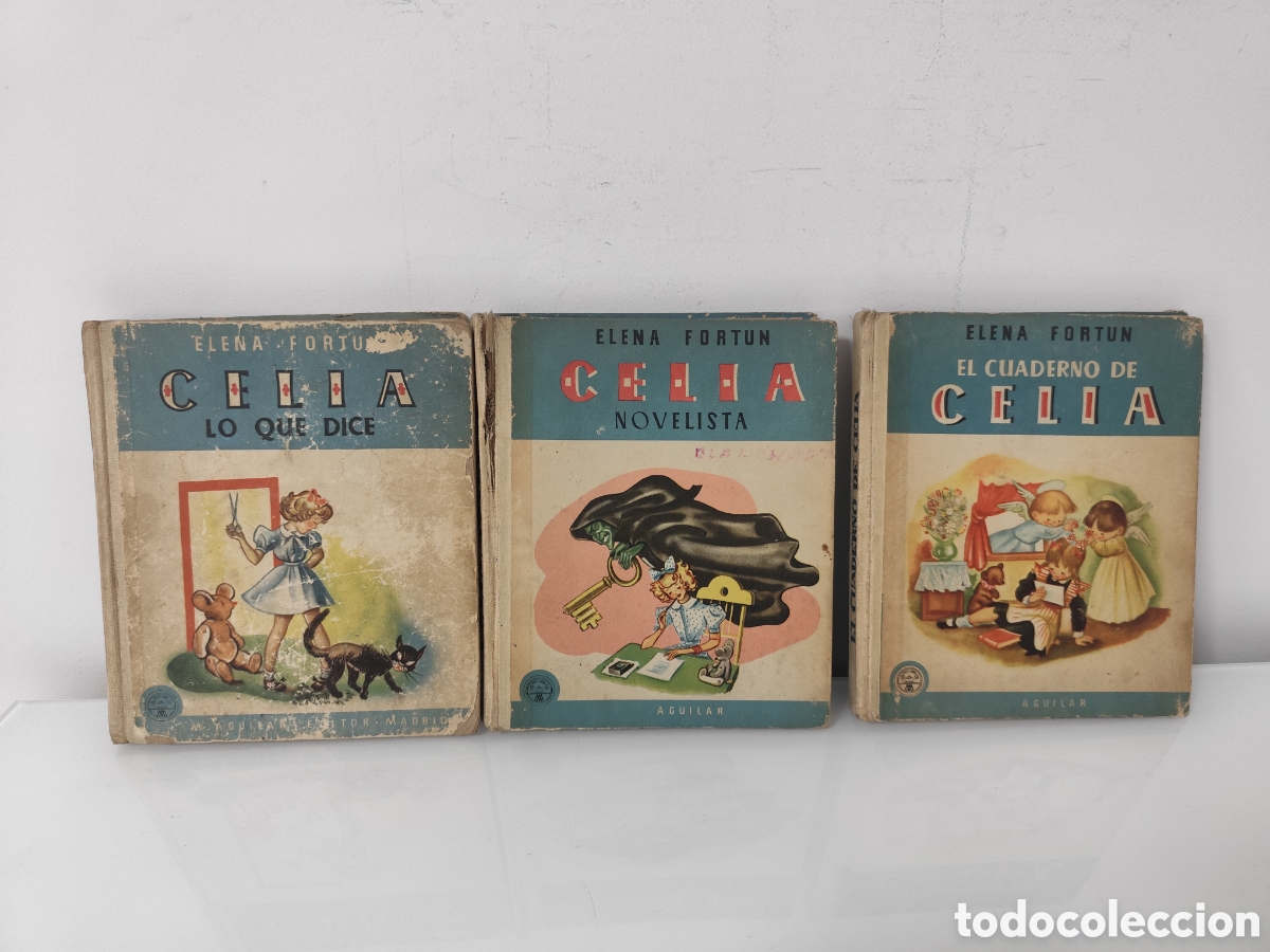 Libros de segunda mano: ELENA FORTUN- EL CUADENO DE CELIA - LO QUE DICE Y NOVELISTA -TRES CUENTOS ANTIGUOS -A&Ntilde;OS 50