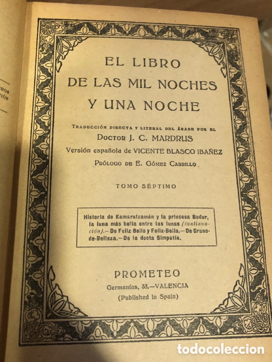 Libri di seconda mano: las mil y una noches 1899 Blasco Iba&ntilde;ez