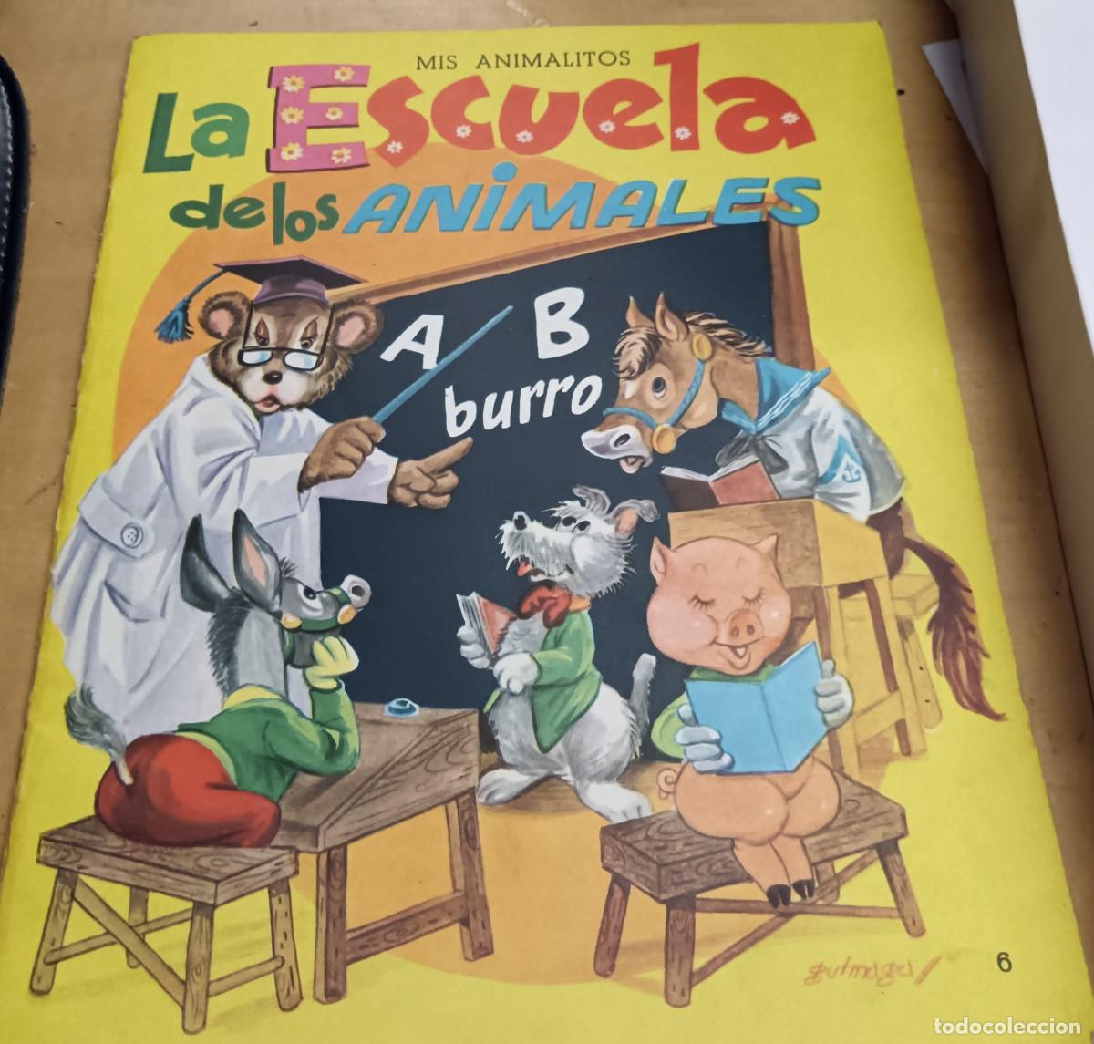 Libros de segunda mano: CUENTO LA ESCUELA DE LOS ANIMALES MIS ANIMALITOS N&ordm; 6 ILUSTRA GUTMAGA EDIT. VASCO AMERICANA 1964