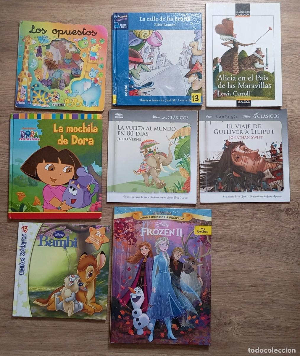 Libros de segunda mano: LOTE 8 cuentos infantiles FROZEN 2, DORA, BAMBI, GULLIVER, JULIO VERNE, ALICIA DE LEWIS CARROLL