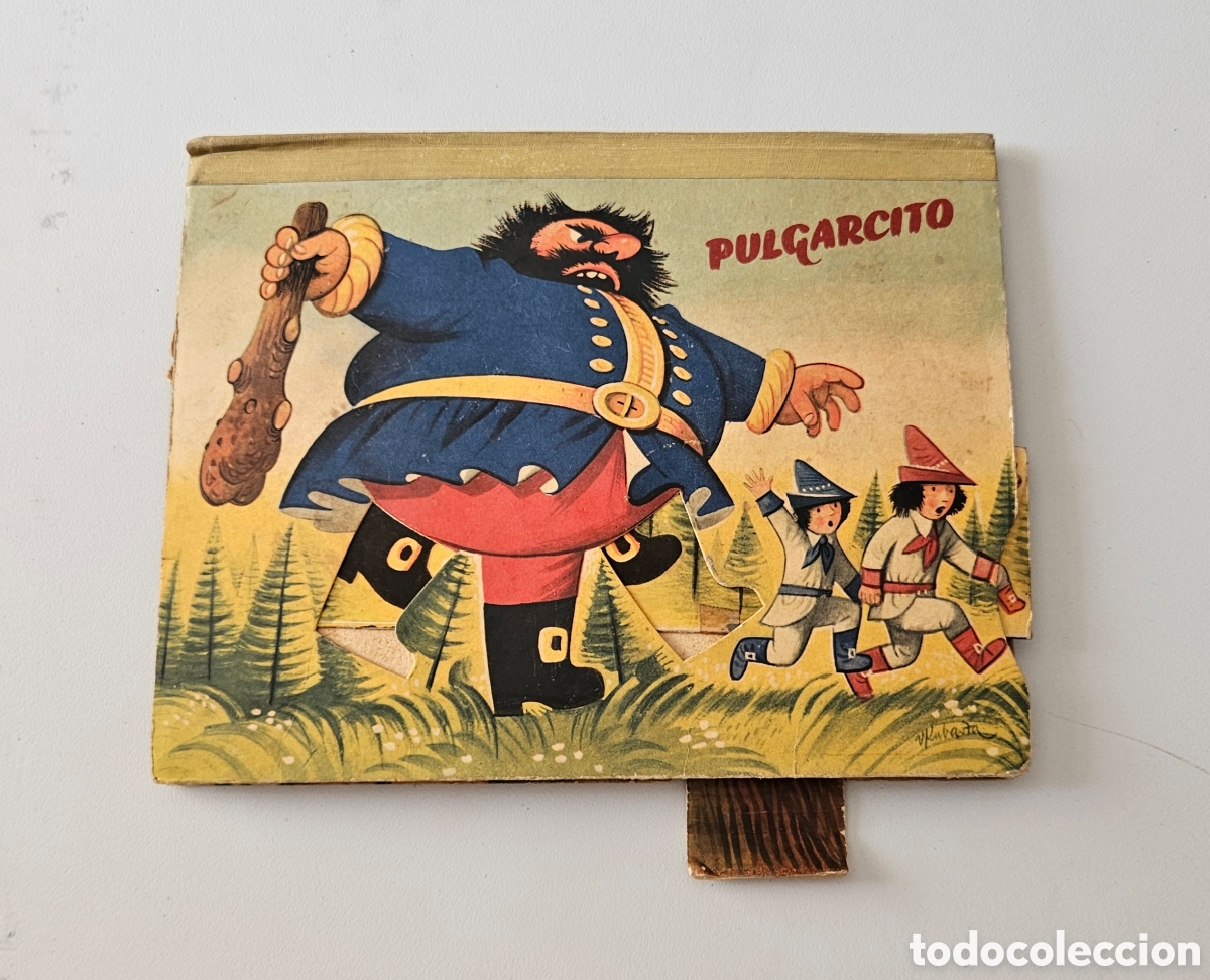 Libros de segunda mano: Cuento desplegable Pulgarcito/Juanito y los frejoles 1960 Artia