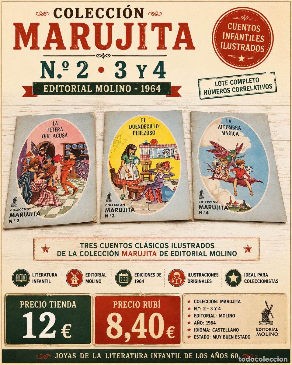 Gebrauchte B&uuml;cher: COLECCI&Oacute;N MARUJITA N.&ordm; 2 3 Y 4 | EDITORIAL MOLINO 1964 | CUENTOS INFANTILES ILUSTRADOS