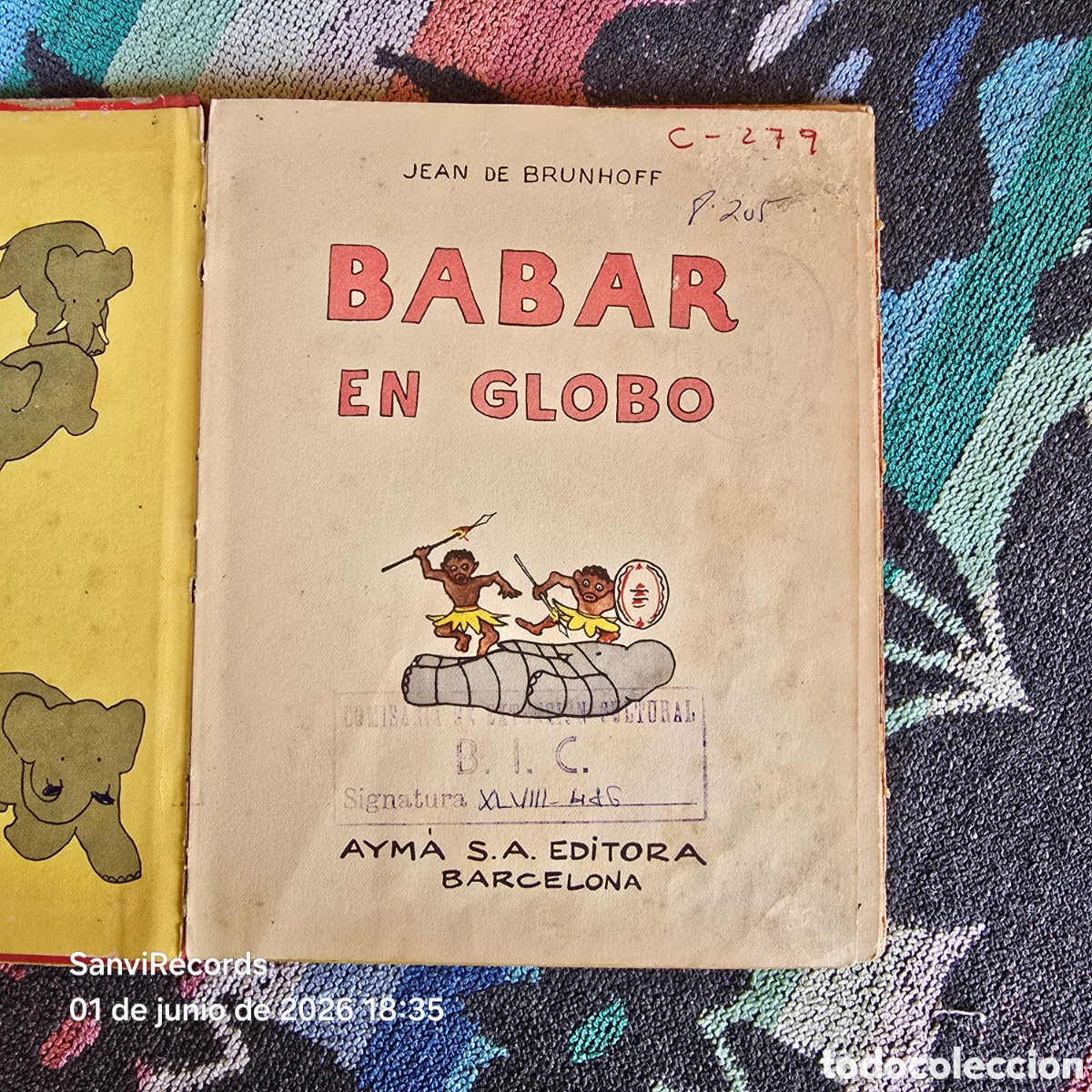 Libros de segunda mano: BABAR EN GLOBO (JEAN DE BRUNHOFF) (AYMA S.A. EDITORA) - Foto 2