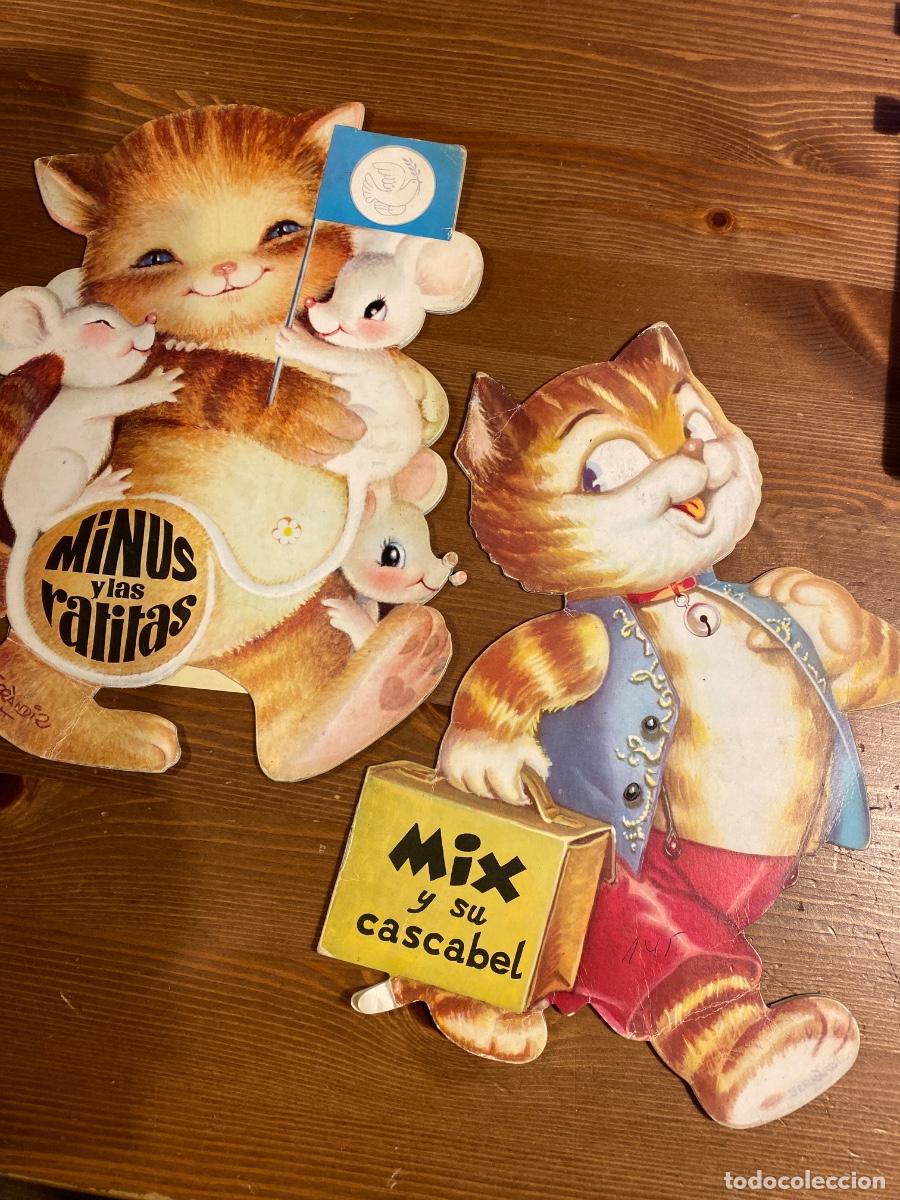 Libros de segunda mano: MINUS Y LAS RATITAS , MIX Y SU CASCABEL CUENTOS TROQUELADOS . GIL FERRANDIZ EDIGRAF 1990
