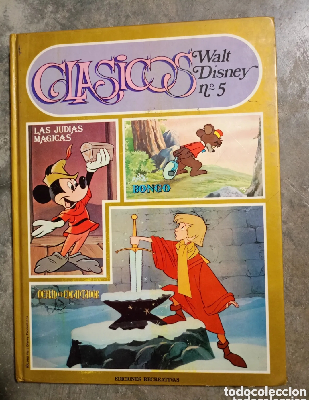 Libros de segunda mano: Cl&aacute;sicos Walt Disney n&deg;5 (Ediciones Recreativas, 1986). Con Las Jud&iacute;as M&aacute;gicas/Bongo/Merl&iacute;n.