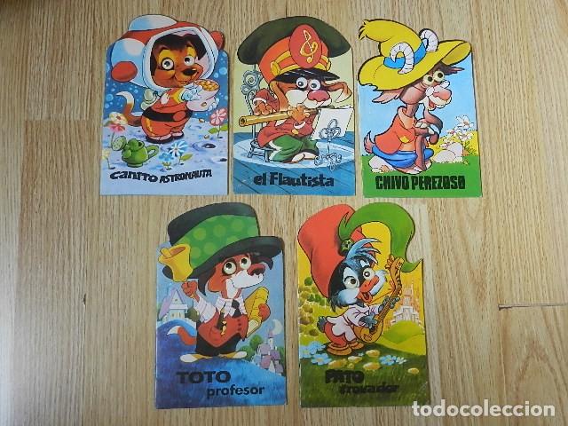 Libros de segunda mano: Lote 5 cuentos troquelados colecci&oacute;n PEQUE OJOS Zip editora a&ntilde;o 1984 Canito astronauta Toto profesor