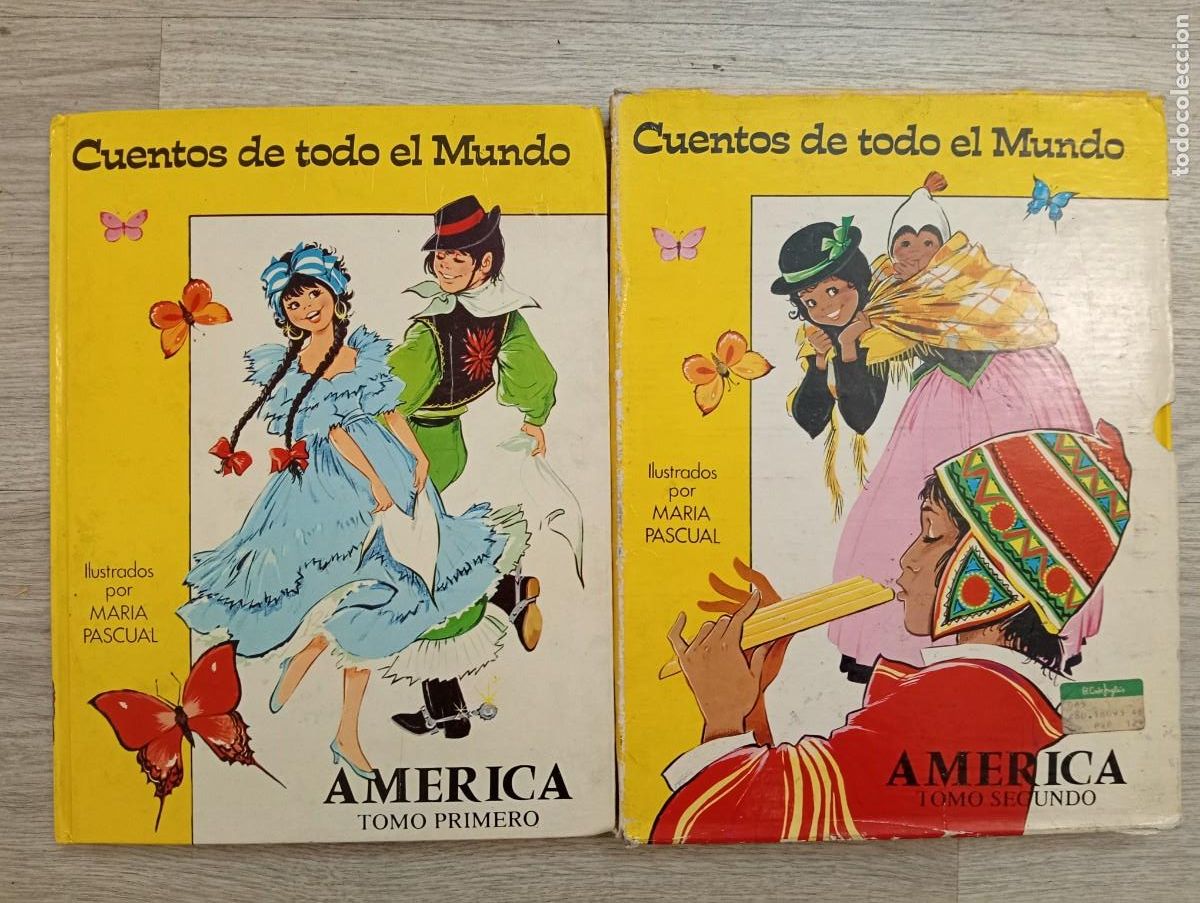 Libros de segunda mano: Cuentos de todo el mundo. Am&eacute;rica. Ilustrado por Mar&iacute;a Pascual. Tomos I y II
