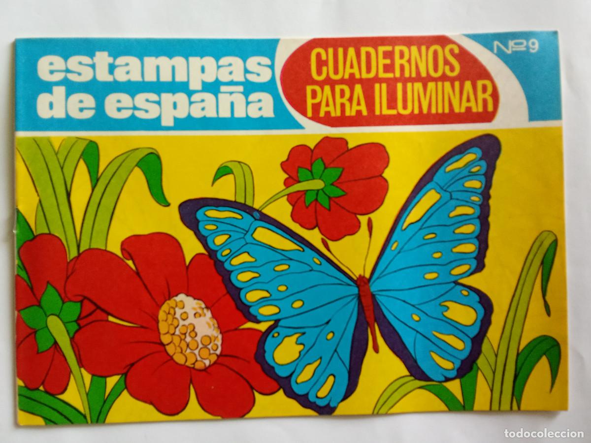 Libros de segunda mano: Cuaderno para iluminar n&ordm; 9 Estampas de Espa&ntilde;a a&ntilde;os 70 sin uso
