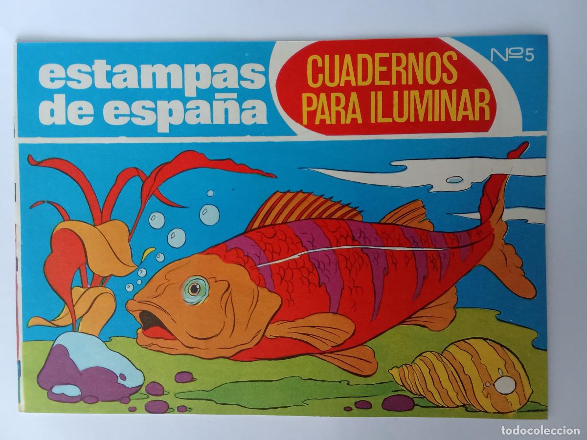 Libros de segunda mano: Cuaderno para iluminar n&ordm; 5 Estampas de Espa&ntilde;a a&ntilde;os 70 sin uso