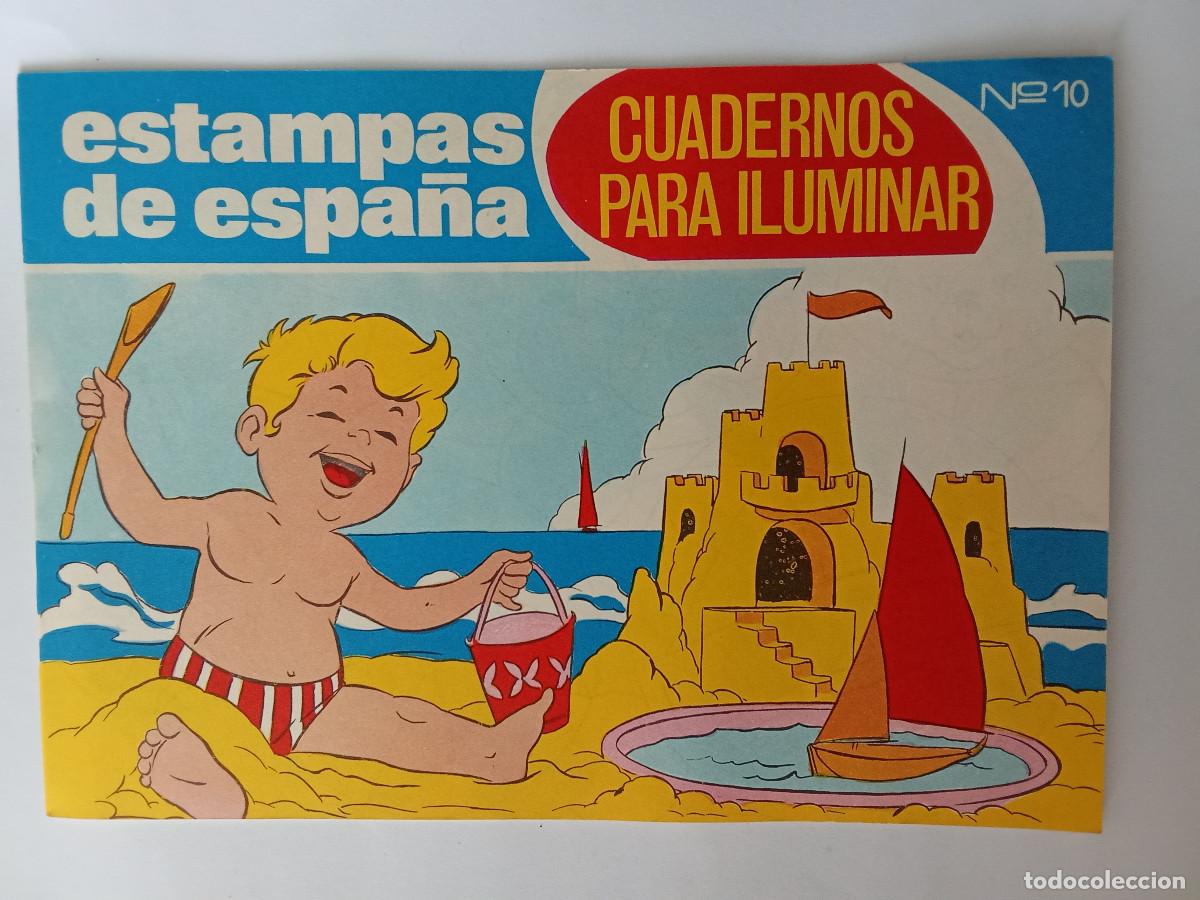 Libros de segunda mano: Cuaderno para iluminar n&ordm; 10 Estampas de Espa&ntilde;a a&ntilde;os 70 sin uso