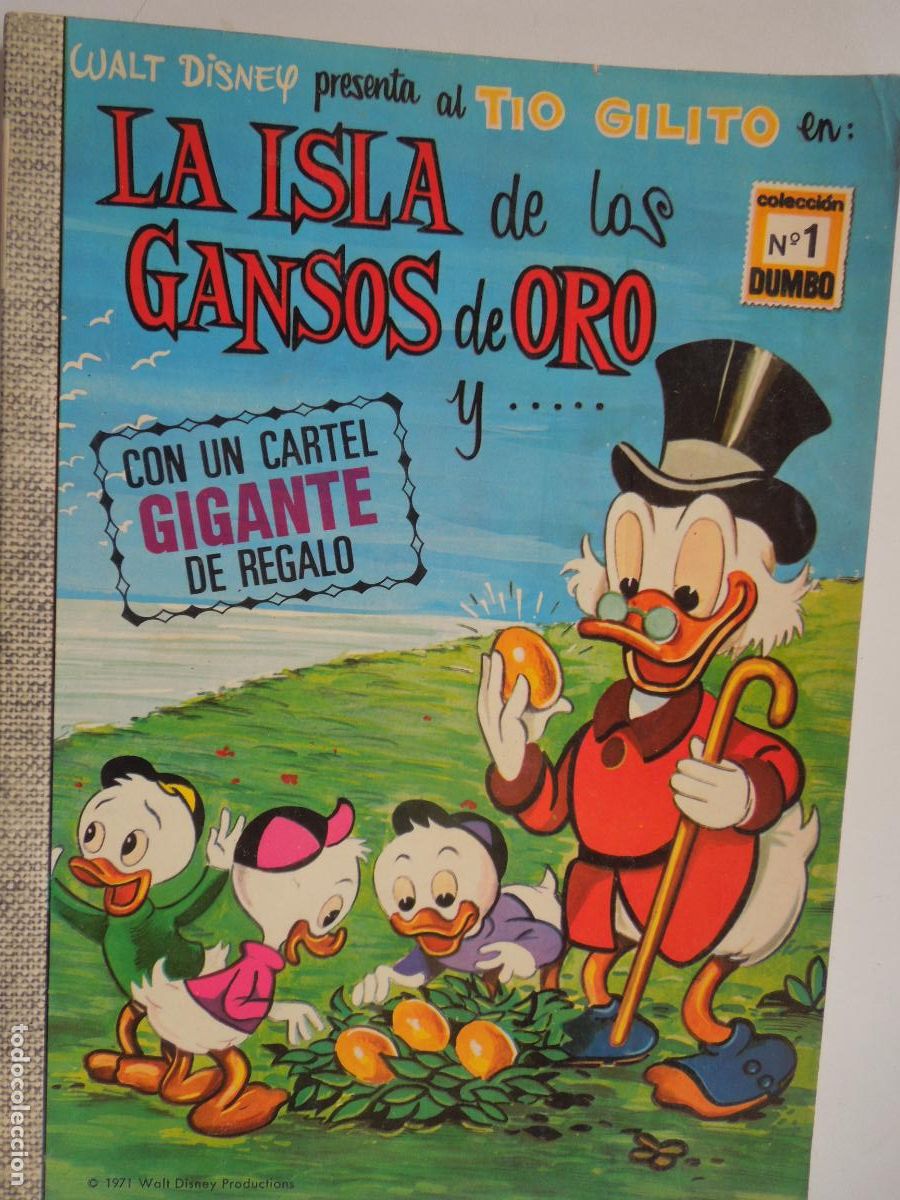 Libros de segunda mano: LA ISLA DE LOS GANSOS DE ORO Y ... -WALT DISNEY TIO GILITO - COL DUMBO N&ordm; 1-1971