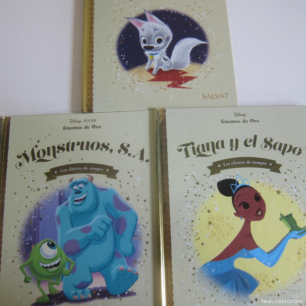 Libros de segunda mano: PACK CUENTOS DE ORO DISNEY - TIANA Y EL SAPO, MONSTRUOS SA, BOLT (SALVAT) 3 UD. INFANTIL