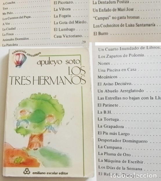 Libros de segunda mano: LOS TRES HERMANOS LIBRO INFANTIL APULEYO SOTO COLECCI&Oacute;N CHICOLIBRO EMILIANO ESCOLAR A&Ntilde;OS 80 BALZOLA