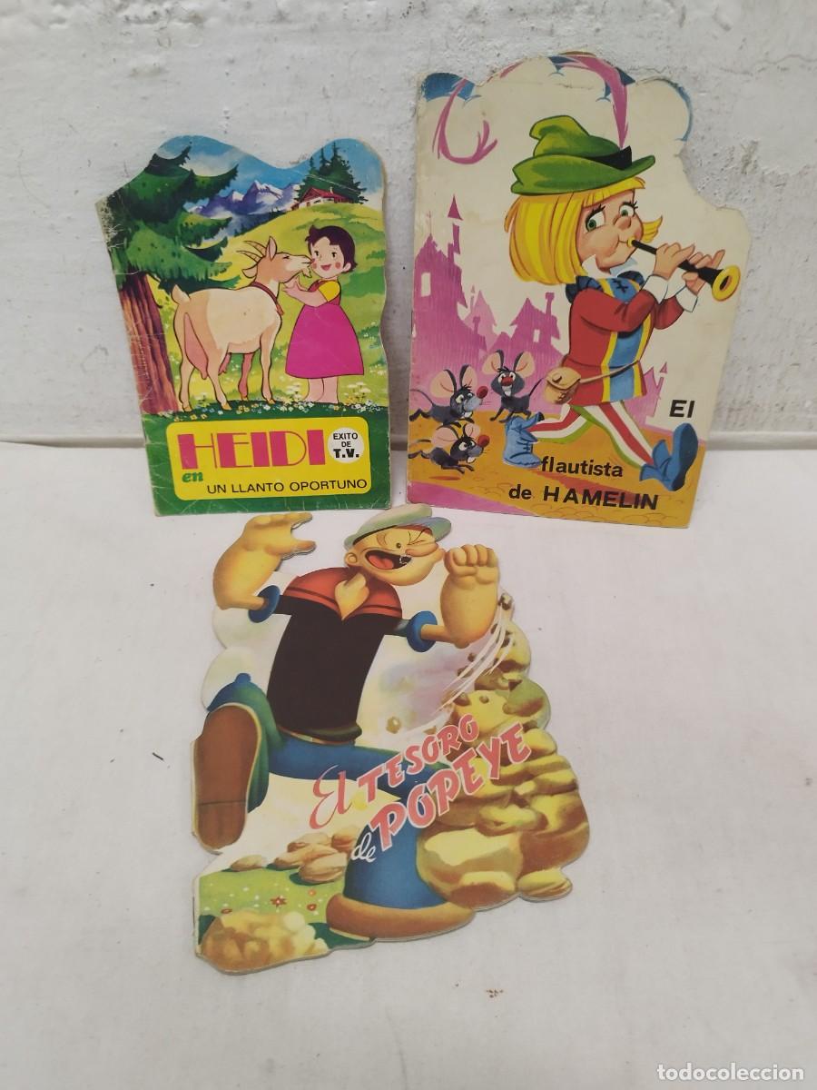 Libros de segunda mano: 3 cuentos troquelados. Heidi, Popeye y flautista de Hamelin. Tom sims, bruguera, Maisal.