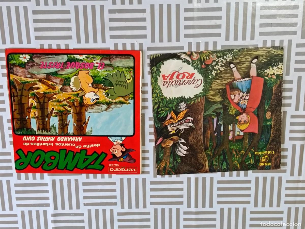Libros de segunda mano: Lote 2 Singles Infantiles de Cuentos (1964) - Caperucita Roja (Columbia) + Tambor: El Bosque Triste
