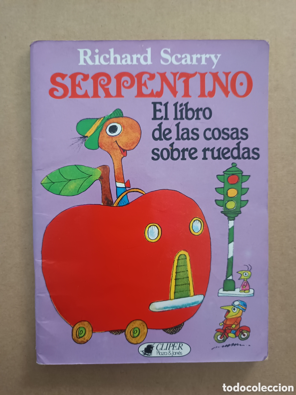 Libros de segunda mano: {&deg;_&deg;} Serpentino: El Libro de las Cosas Sobre Ruedas, por Richard Scarry (Cl&iacute;per / Plaza & Jan&eacute;s).
